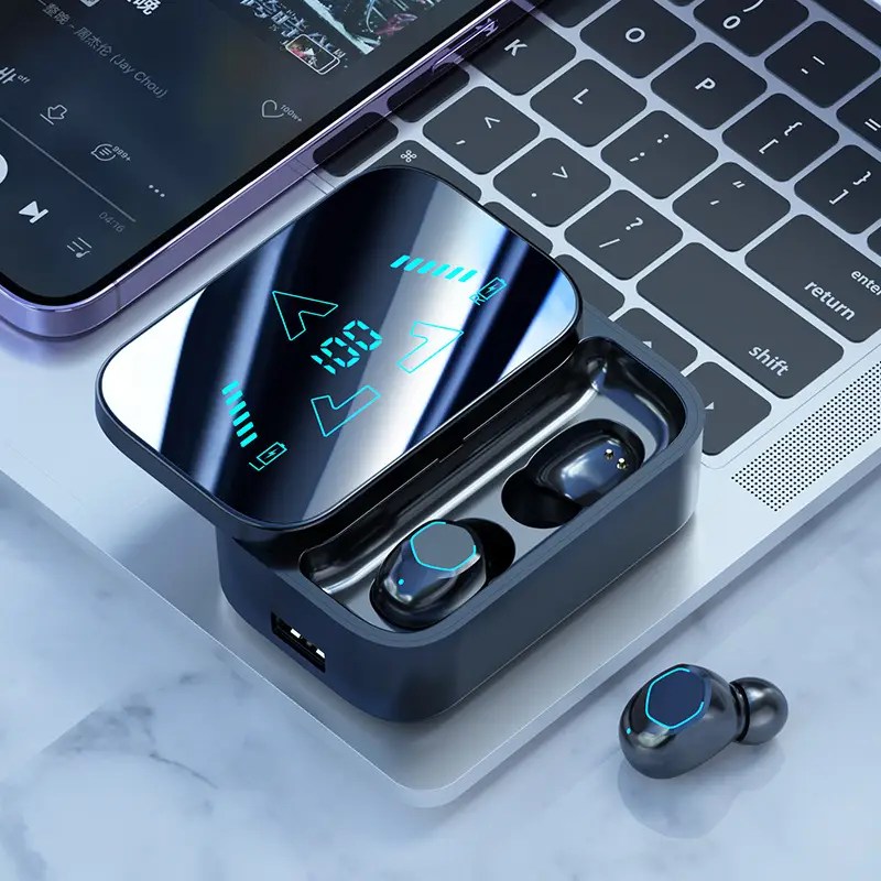 Bluetooth M48 Wireless Headset with LED Display & Noise Reduction