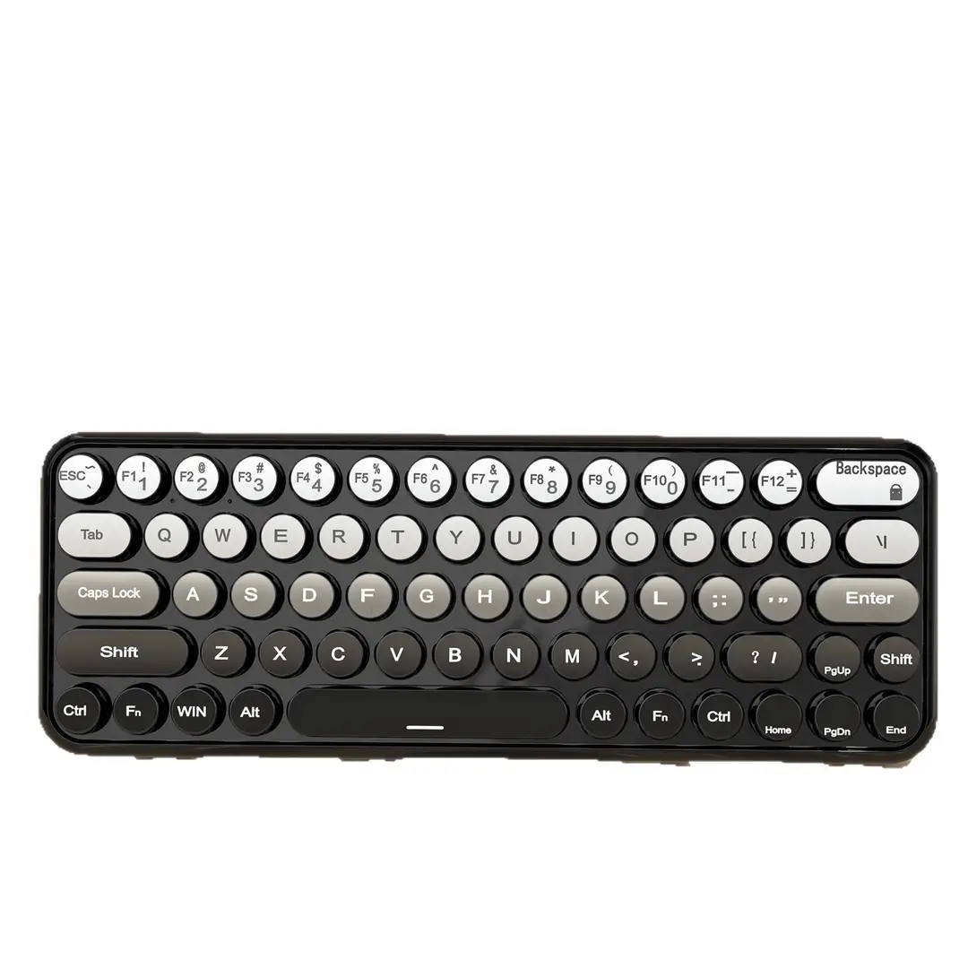 Girls' Office Three-Mode Wireless Bluetooth Keyboard and Mouse Set Gradient Color Computer Notebook Portable Wireless Keyboard