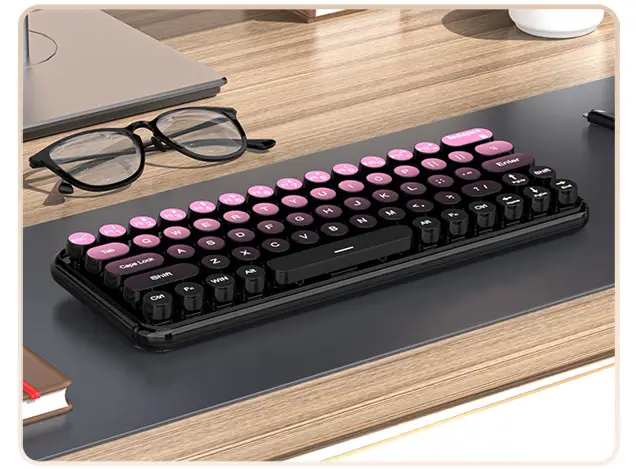 Girls' Office Three-Mode Wireless Bluetooth Keyboard and Mouse Set Gradient Color Computer Notebook Portable Wireless Keyboard — feature 14