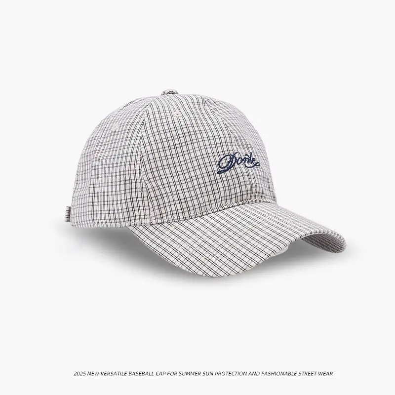 2025 New Simple Plaid Letter Dome Baseball Cap for Women - Image 6