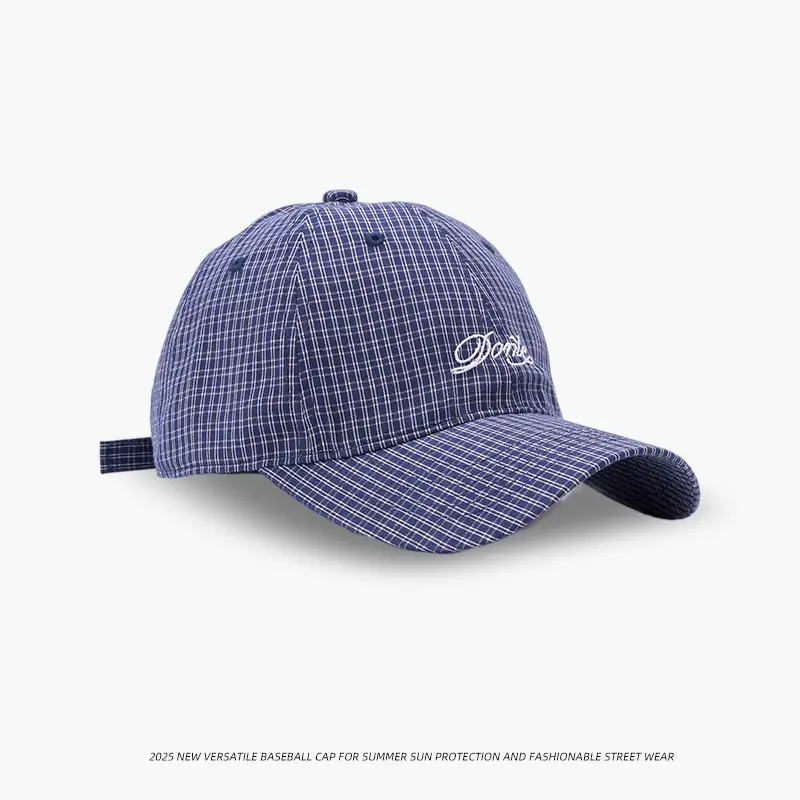 2025 New Simple Plaid Letter Dome Baseball Cap for Women - Image 7