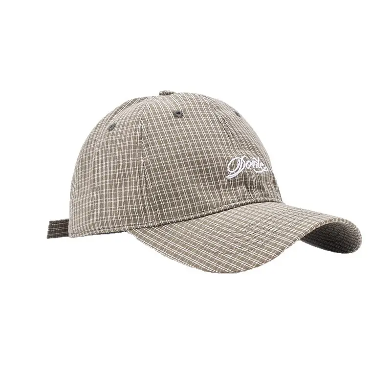 2025 New Simple Plaid Letter Dome Baseball Cap for Women - Image 9
