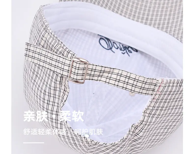 2025 New Simple Plaid Letter Dome Baseball Cap for Women — feature 11