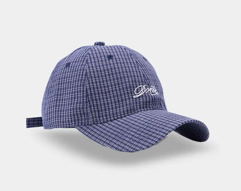 2025 New Simple Plaid Letter Dome Baseball Cap for Women — feature 13