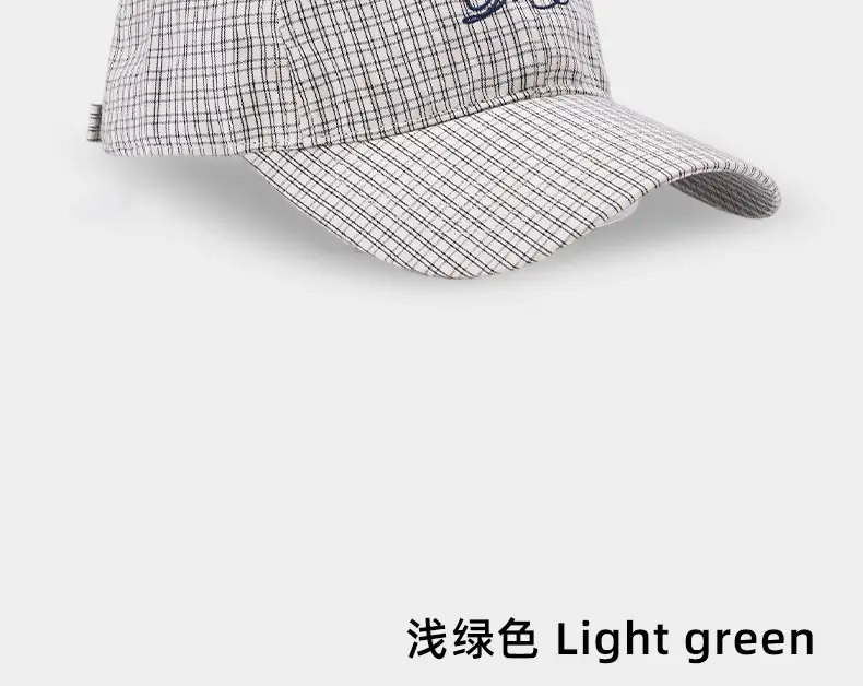 2025 New Simple Plaid Letter Dome Baseball Cap for Women — feature 15