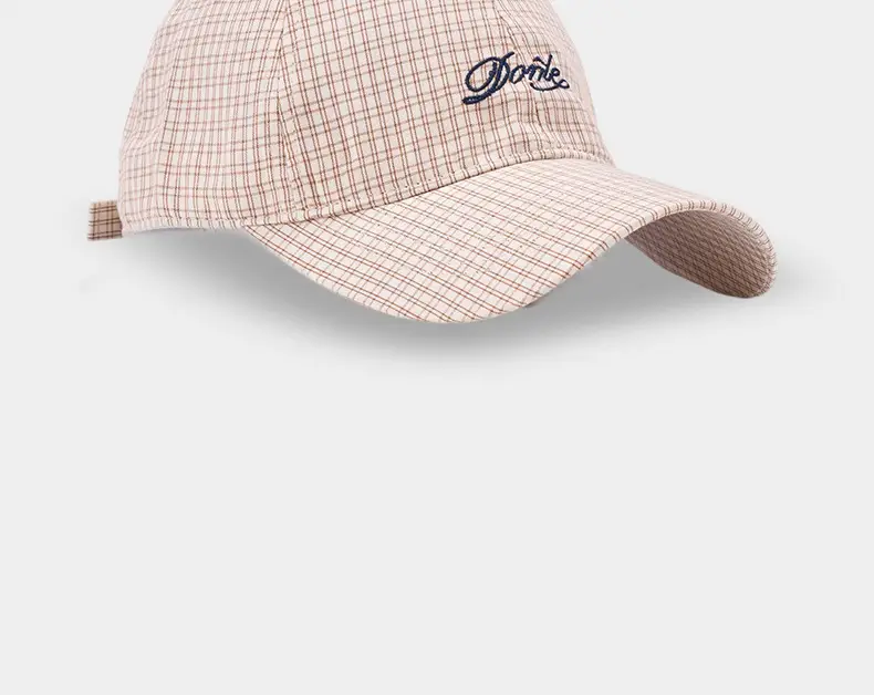 2025 New Simple Plaid Letter Dome Baseball Cap for Women — feature 18