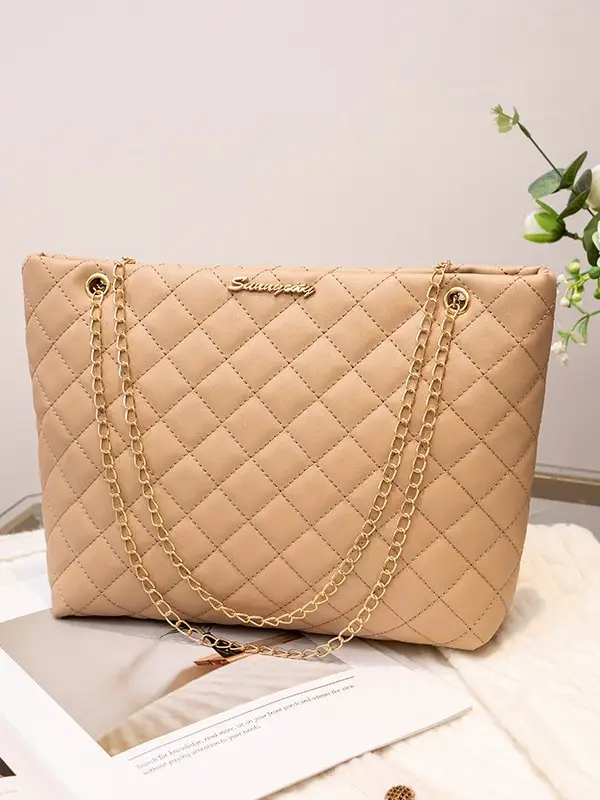 Pink Diamond Embroidery Chain Bag with Magnetic Buckle - Image 7