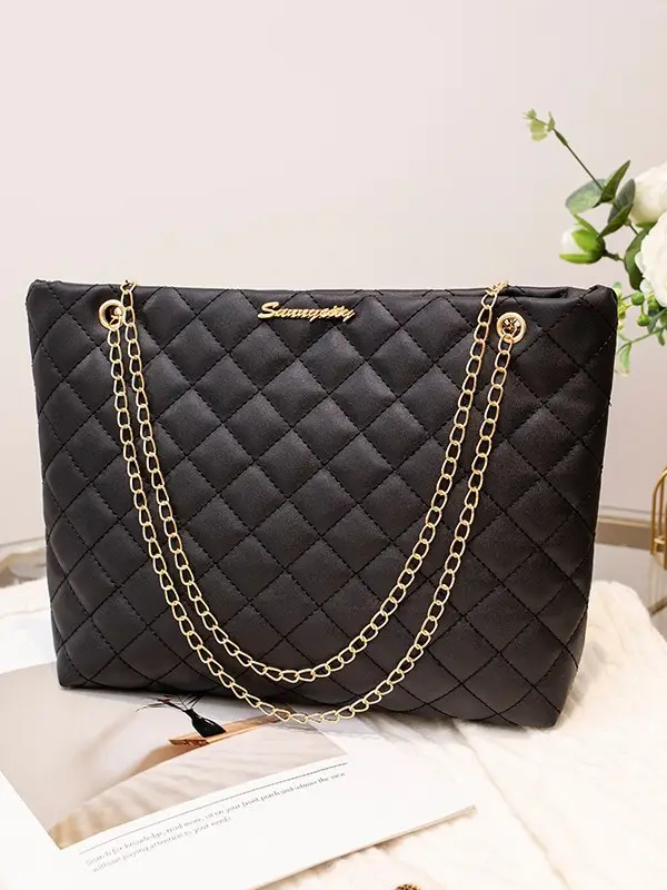 Pink Diamond Embroidery Chain Bag with Magnetic Buckle - Image 9
