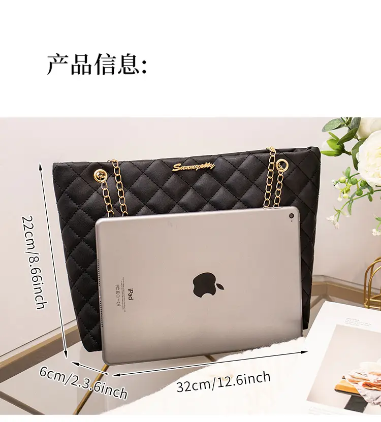 Pink Diamond Embroidery Chain Bag with Magnetic Buckle — feature 17