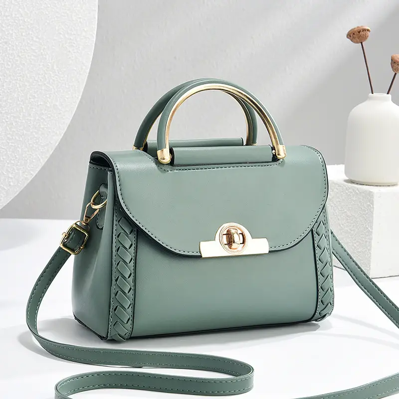 Green Woven Crossbody Bag for Women - Image 12