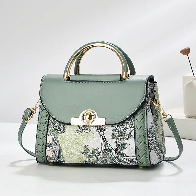 Green Woven Crossbody Bag for Women - Image 6
