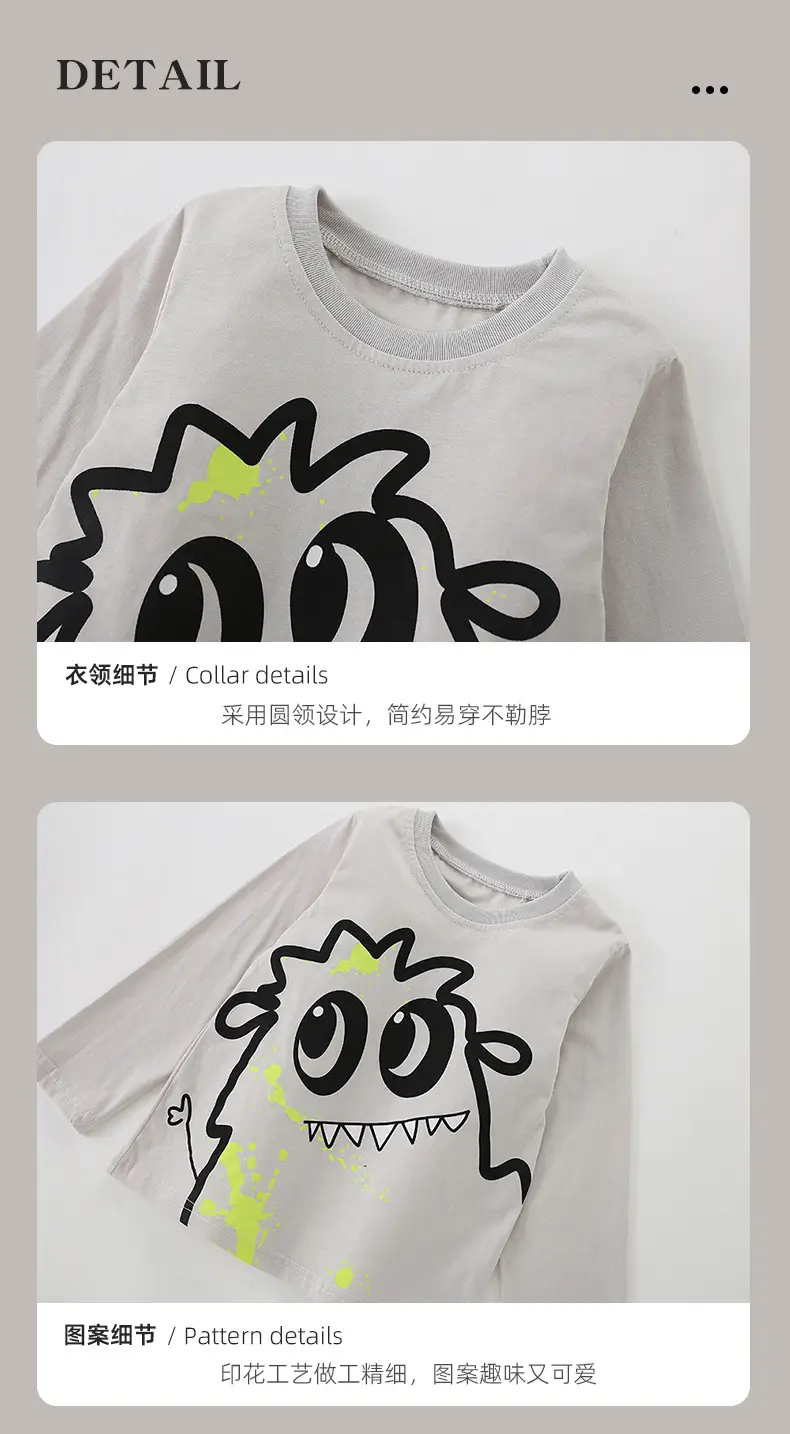 Malwee Boys Cotton Long Sleeve T-Shirt Grey — feature 5