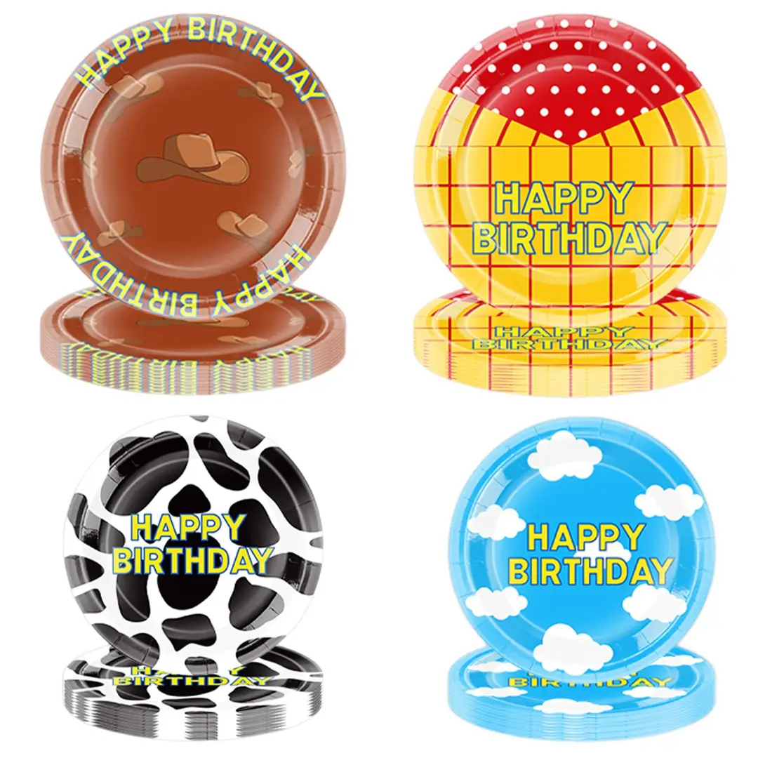 Cross-Border Amazon New Toy Story Themed Birthday Party Tableware Supplies, Atmospheric Decorations, Paper Napkins, Paper Cups