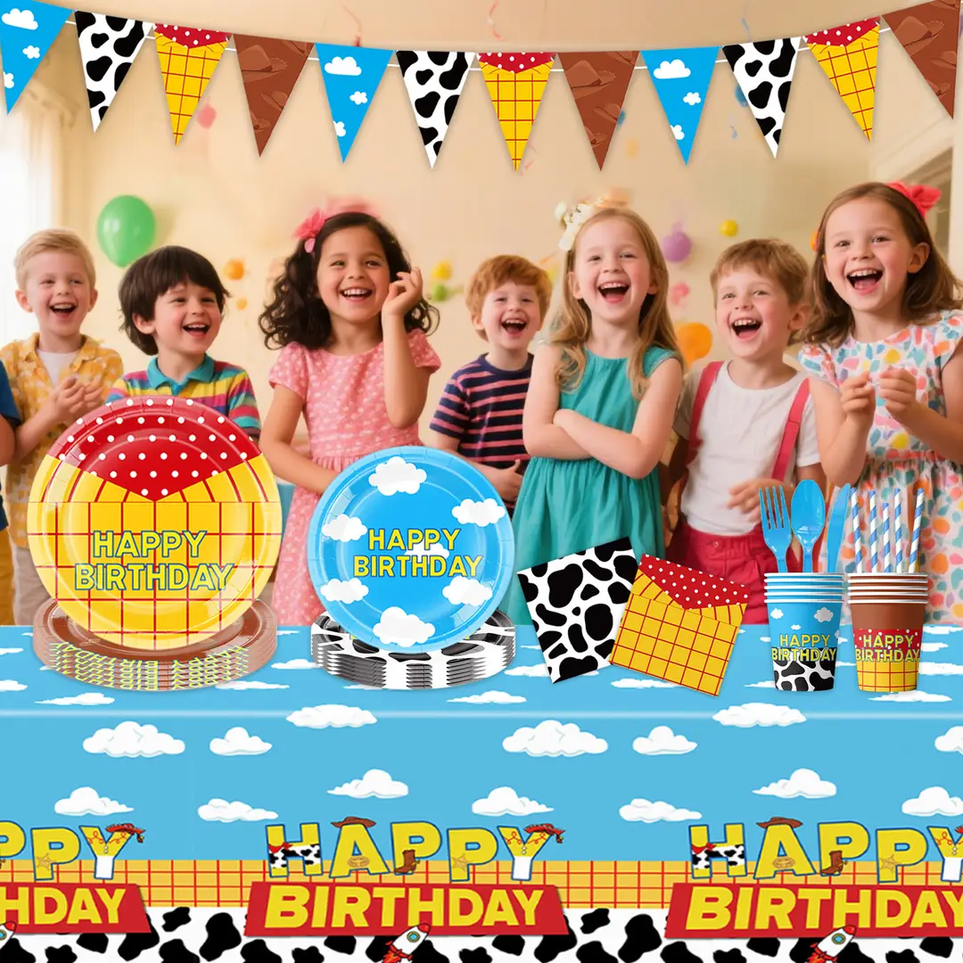 Cross-Border Amazon New Toy Story Themed Birthday Party Tableware Supplies, Atmospheric Decorations, Paper Napkins, Paper Cups — feature 14