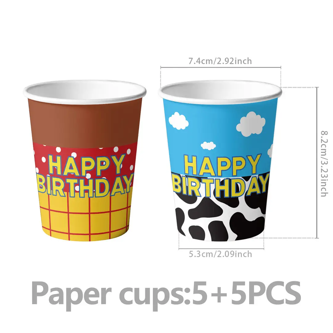 Cross-Border Amazon New Toy Story Themed Birthday Party Tableware Supplies, Atmospheric Decorations, Paper Napkins, Paper Cups