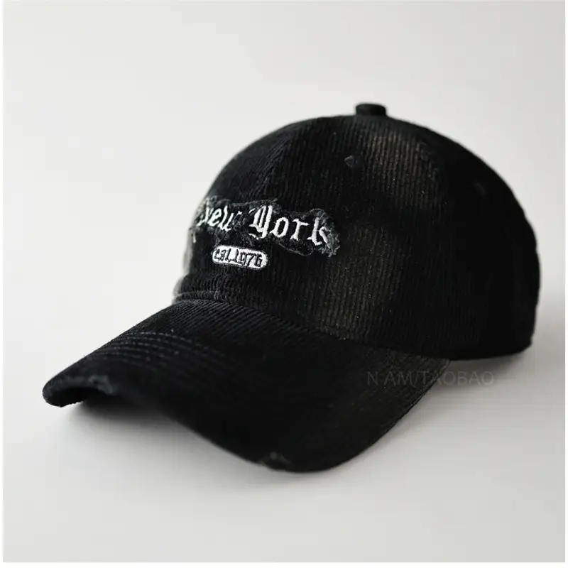 Brown Corduroy Tie-Dye Baseball Cap for Men Women - Image 12