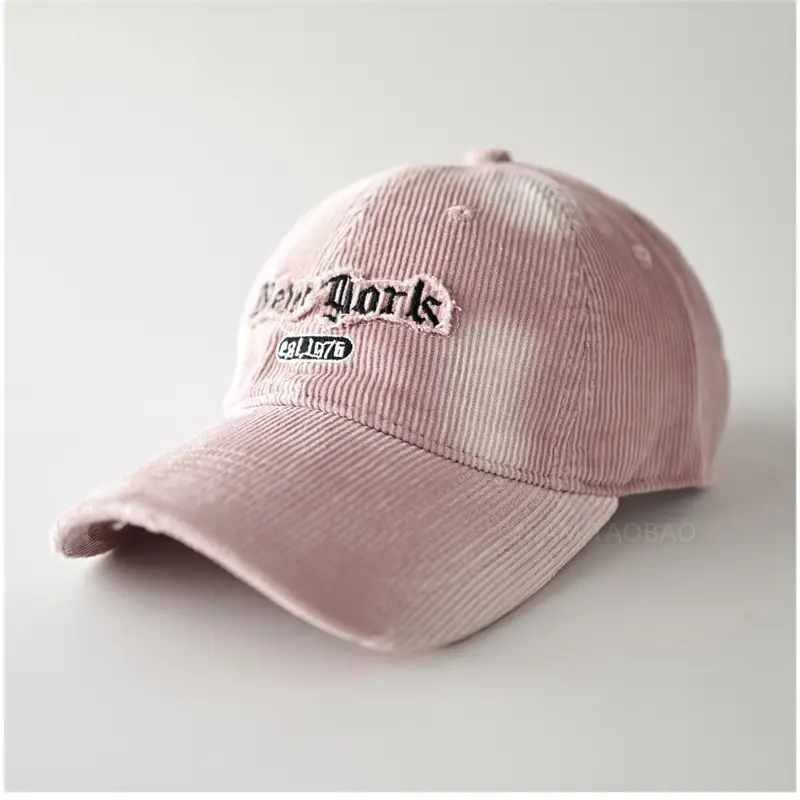 Brown Corduroy Tie-Dye Baseball Cap for Men Women - Image 14