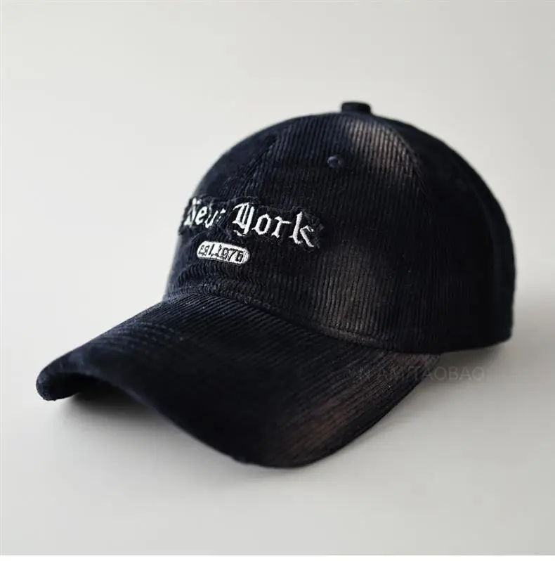 Brown Corduroy Tie-Dye Baseball Cap for Men Women — feature 1
