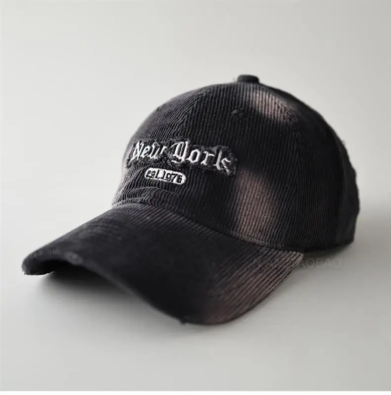 Brown Corduroy Tie-Dye Baseball Cap for Men Women — feature 10