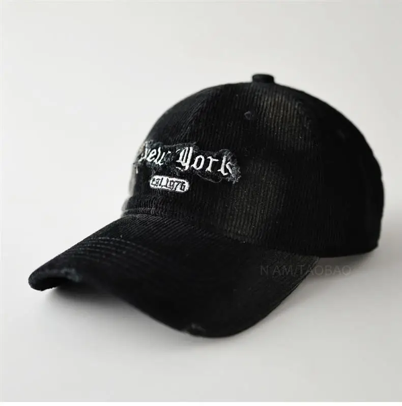 Brown Corduroy Tie-Dye Baseball Cap for Men Women — feature 2