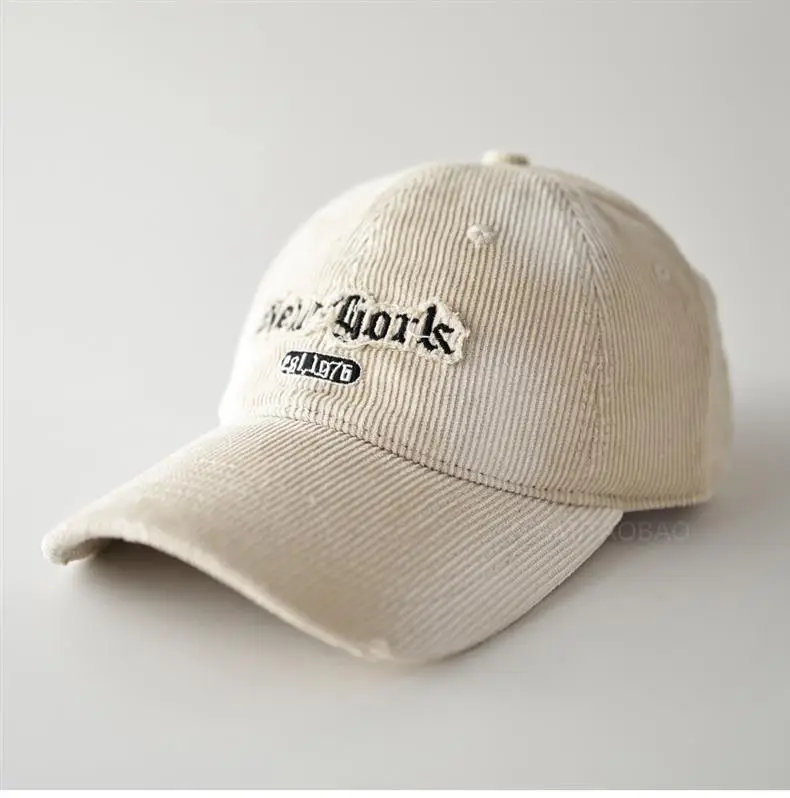 Brown Corduroy Tie-Dye Baseball Cap for Men Women — feature 6