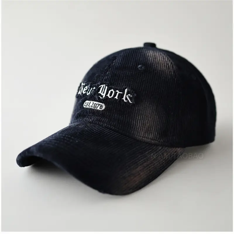 Brown Corduroy Tie-Dye Baseball Cap for Men Women - Image 2