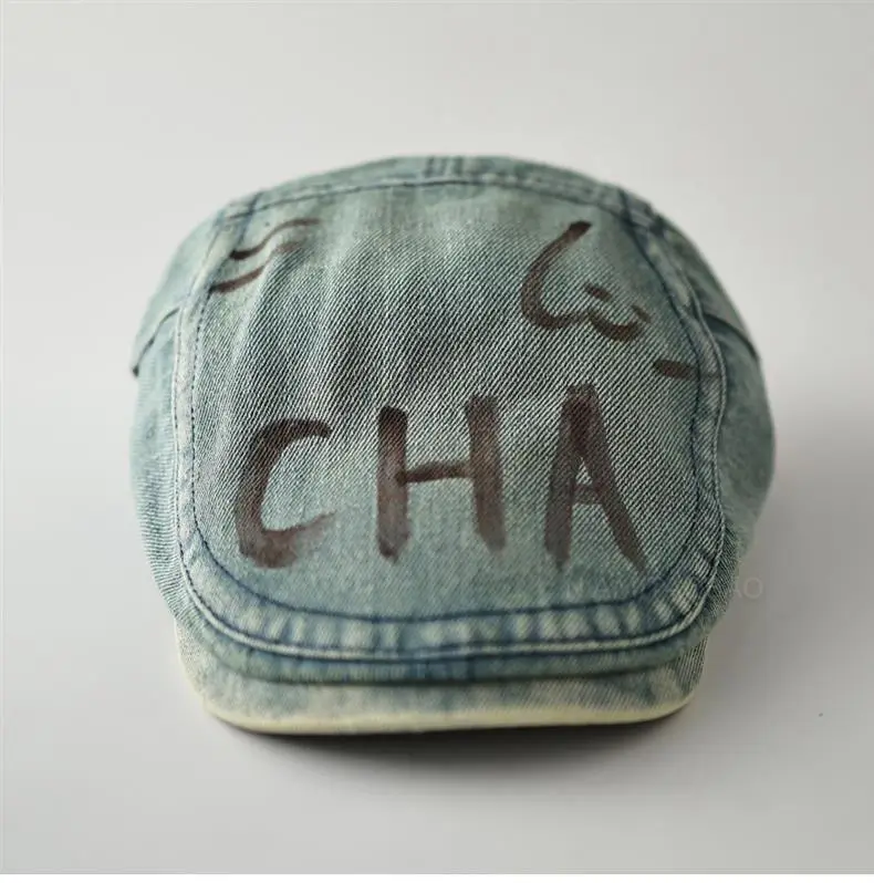 Men Retro Washed Denim Peaked Cap Sunshade — feature 12
