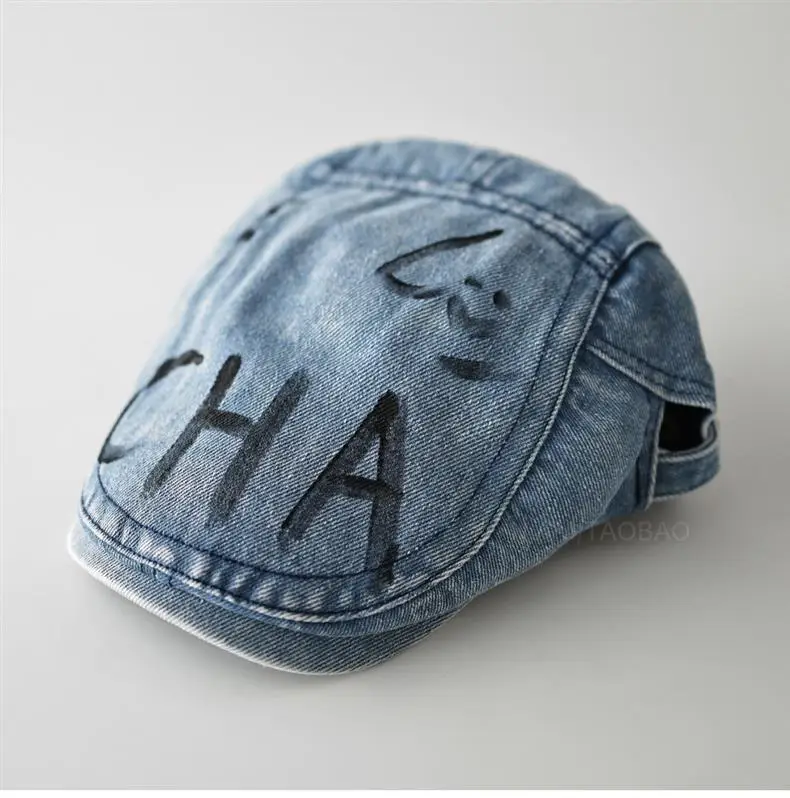 Men Retro Washed Denim Peaked Cap Sunshade — feature 3