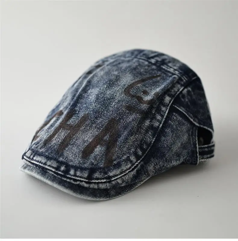 Men Retro Washed Denim Peaked Cap Sunshade — feature 5