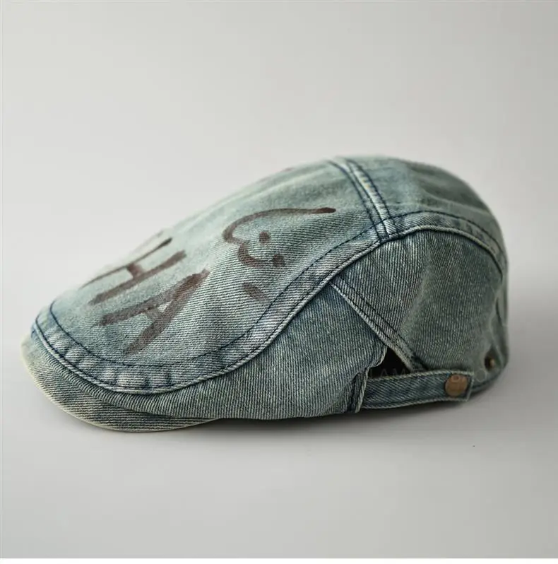 Men Retro Washed Denim Peaked Cap Sunshade — feature 6