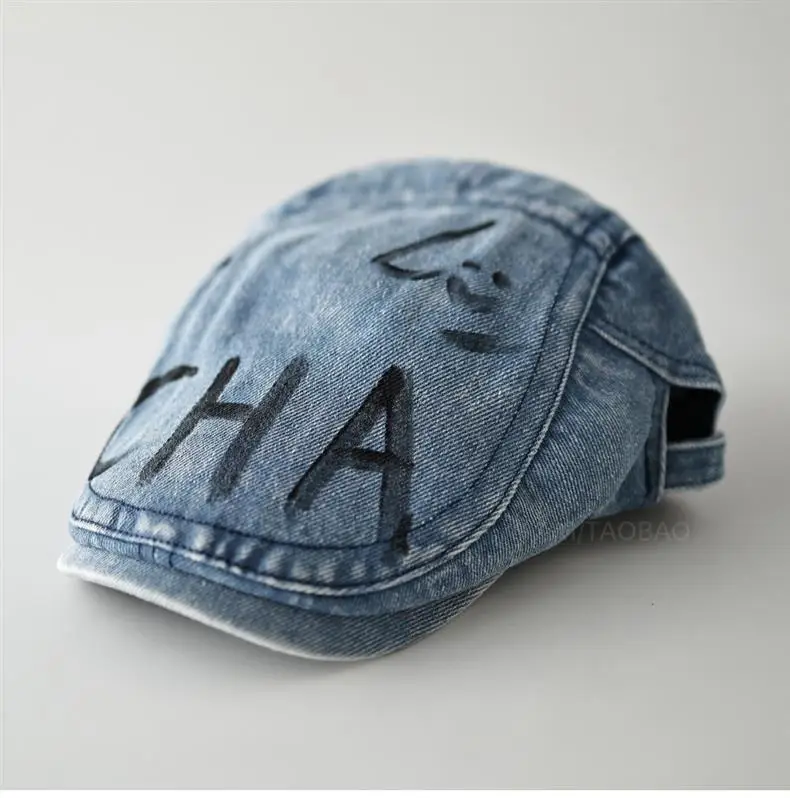 Men Retro Washed Denim Peaked Cap Sunshade — feature 7