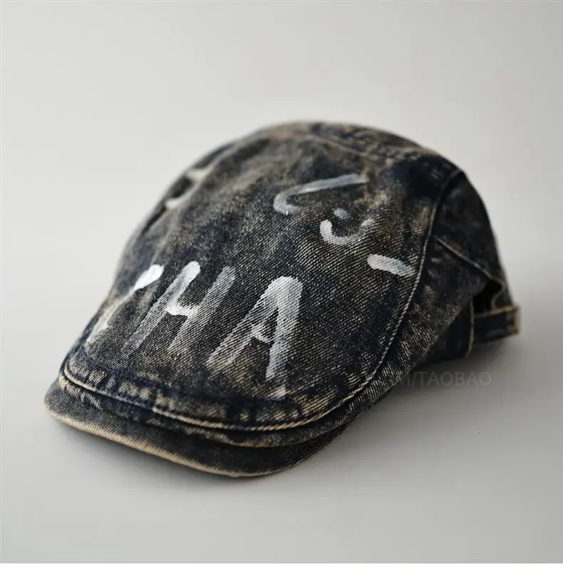 Men Retro Washed Denim Peaked Cap Sunshade — feature 8