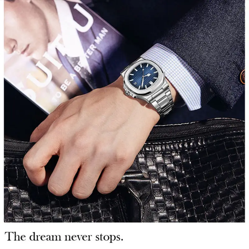 Swiss Genuine Business Men's Watches, Trendy Sports Style, Luminous Hands, Steel Band, Non-Mechanical Quartz Watch Wholesale — feature 23