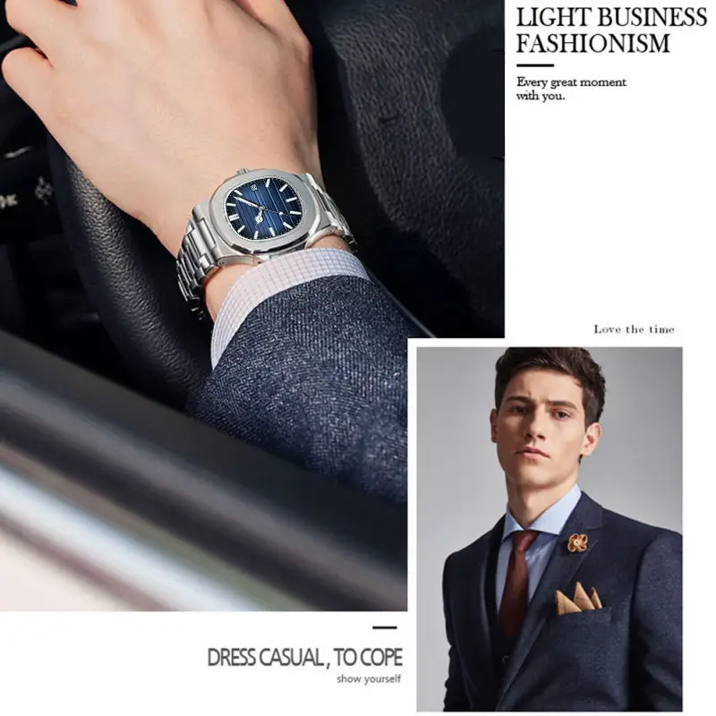 Swiss Genuine Business Men's Watches, Trendy Sports Style, Luminous Hands, Steel Band, Non-Mechanical Quartz Watch Wholesale — feature 25