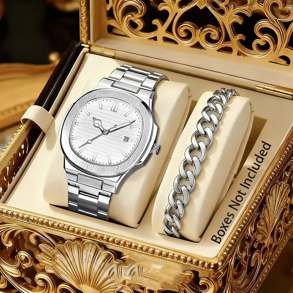 Swiss Genuine Business Men's Watches, Trendy Sports Style, Luminous Hands, Steel Band, Non-Mechanical Quartz Watch Wholesale — feature 28