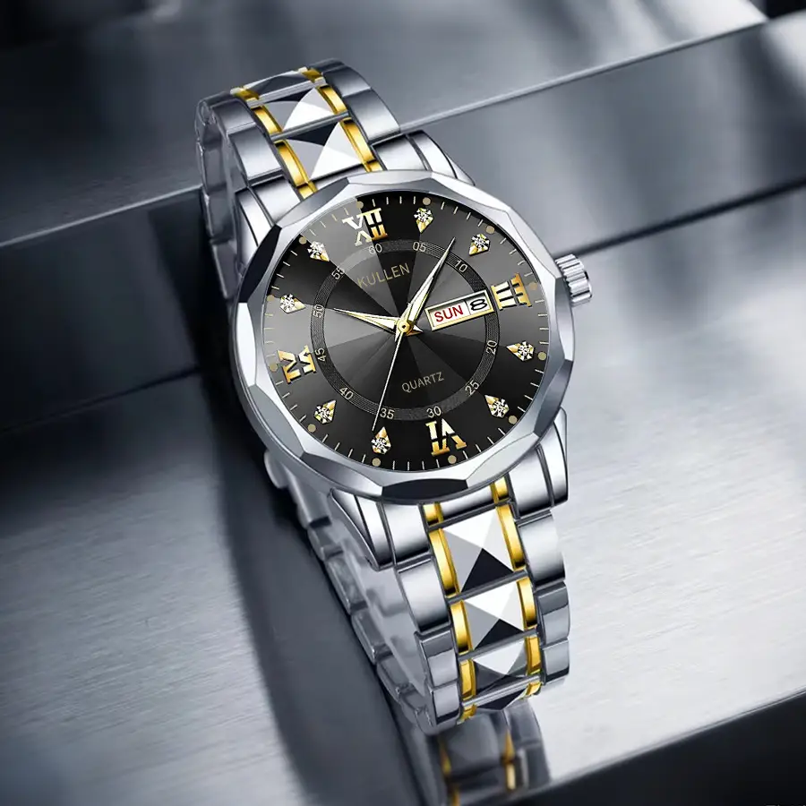 Swiss Genuine Business Men's Watches, Trendy Sports Style, Luminous Hands, Steel Band, Non-Mechanical Quartz Watch Wholesale — feature 5