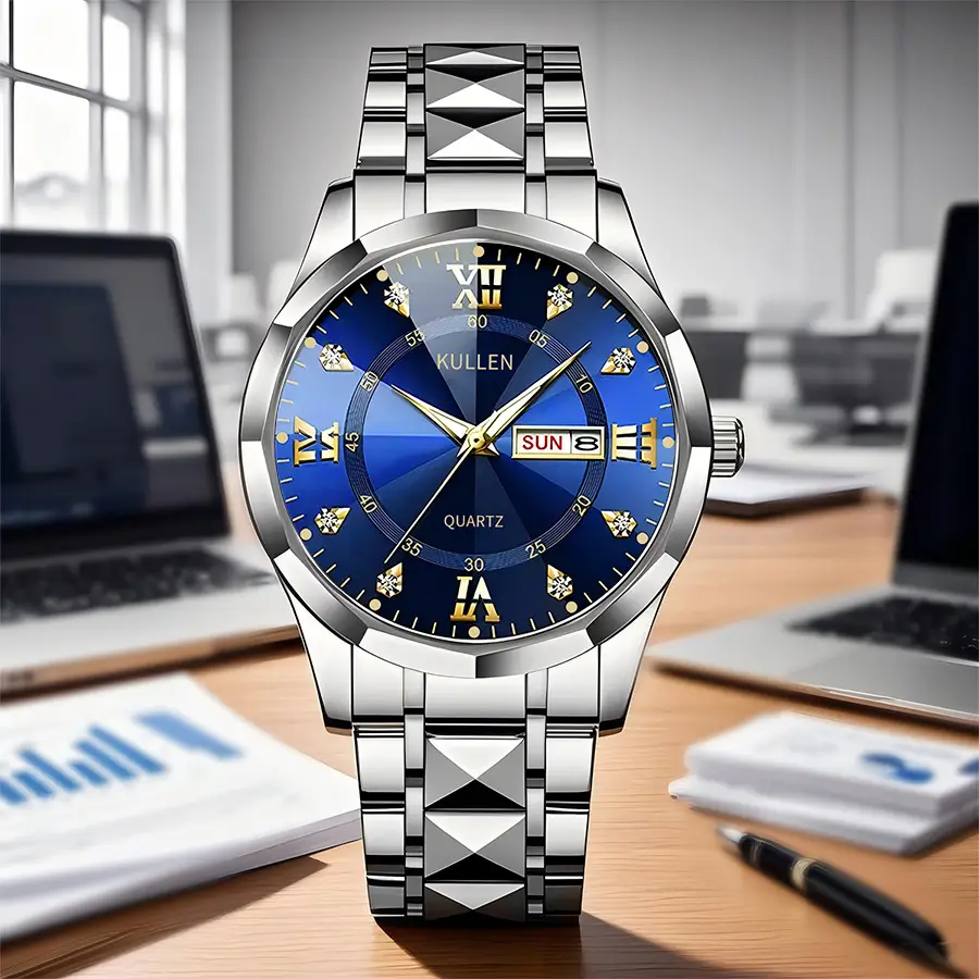 Swiss Genuine Business Men's Watches, Trendy Sports Style, Luminous Hands, Steel Band, Non-Mechanical Quartz Watch Wholesale — feature 7