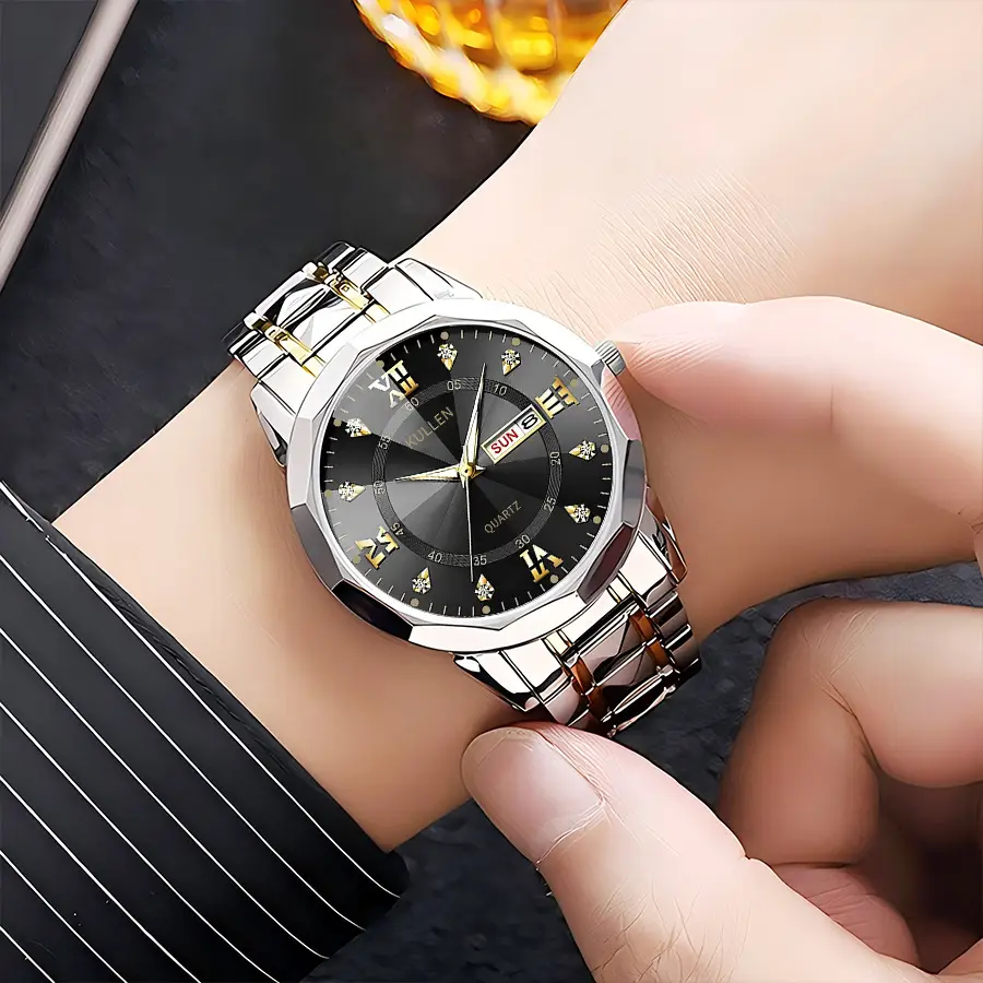 Swiss Genuine Business Men's Watches, Trendy Sports Style, Luminous Hands, Steel Band, Non-Mechanical Quartz Watch Wholesale — feature 8