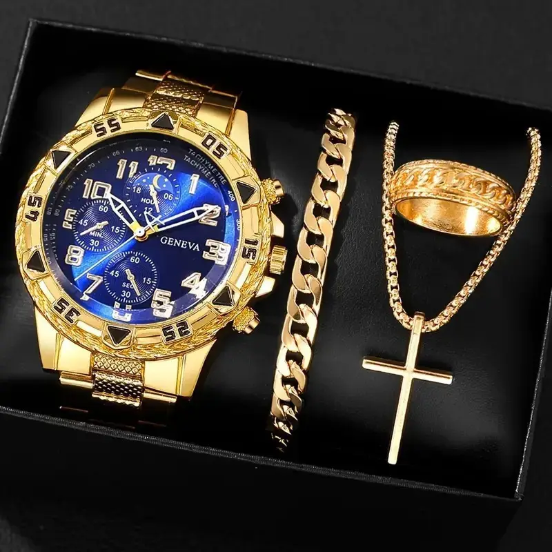Swiss Genuine Business Men's Watches, Trendy Sports Style, Luminous Hands, Steel Band, Non-Mechanical Quartz Watch Wholesale