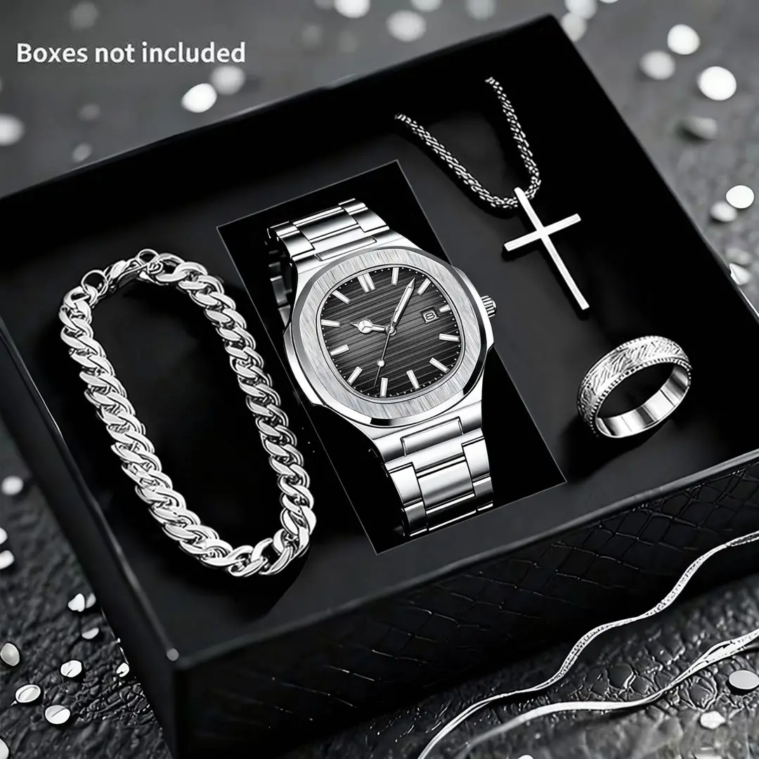 Swiss Genuine Business Men's Watches, Trendy Sports Style, Luminous Hands, Steel Band, Non-Mechanical Quartz Watch Wholesale