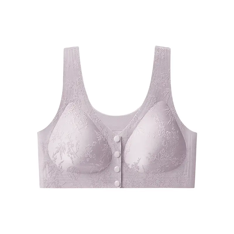 Women's Lingerie, Middle-Aged and Elderly Women's Bras, Mom's Bras, Seamless Bras, Push-Up Bras, Large Size, Embossed Front-Clasp Bras