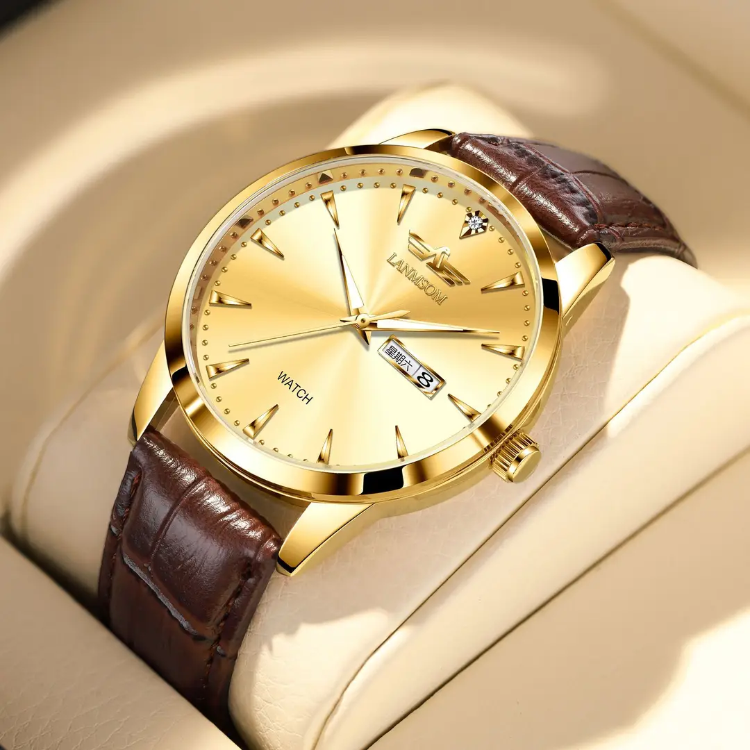 Authentic Men's Watch with Leather Strap, Luminous, Waterproof, Trendy Brand, New Model Men's Watch - Image 6