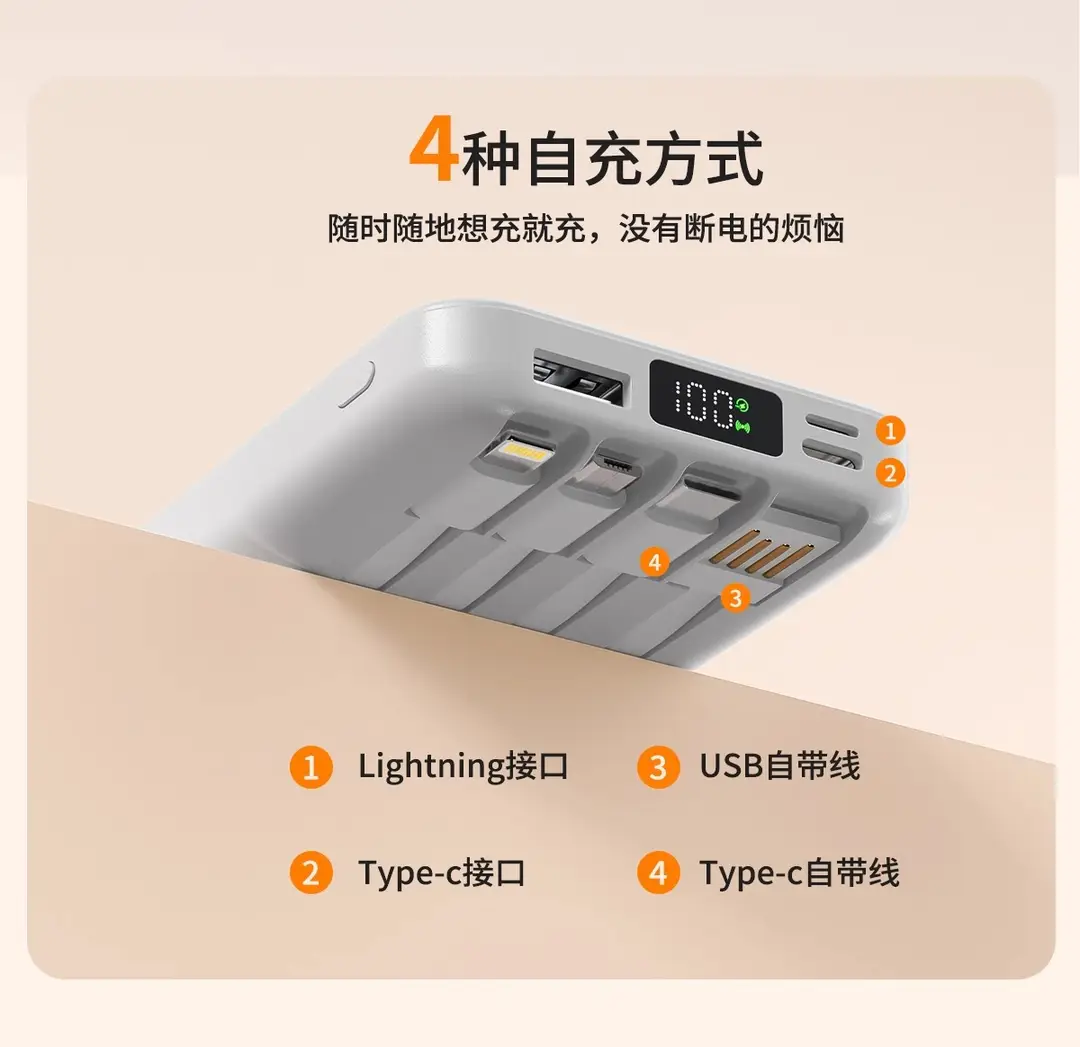 3C Certified Cross-Border Magsafe Magnetic Wireless Power Bank 10000Mah with Built-In Cable and Logo Printed on the Power Bank — feature 18