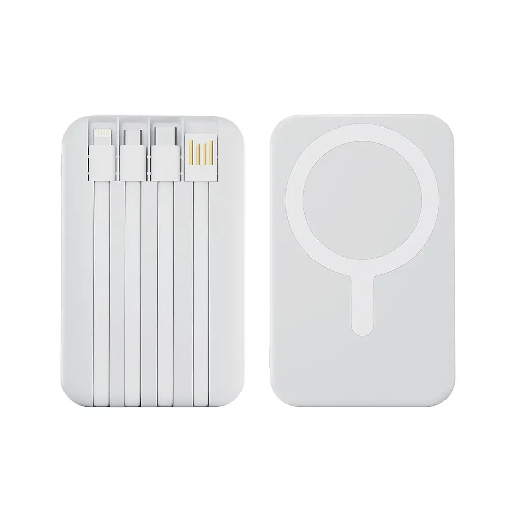 3C Certified Cross-Border Magsafe Magnetic Wireless Power Bank 10000Mah with Built-In Cable and Logo Printed on the Power Bank - Image 2