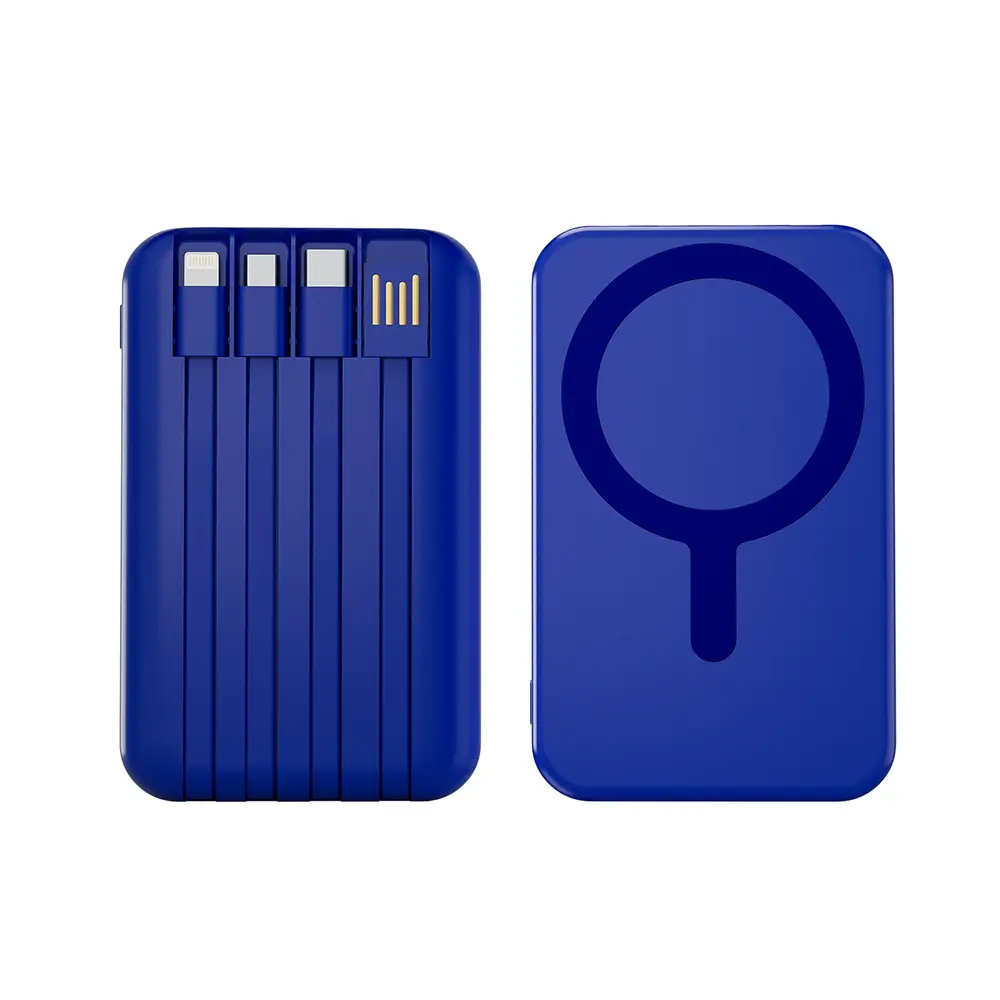 3C Certified Cross-Border Magsafe Magnetic Wireless Power Bank 10000Mah with Built-In Cable and Logo Printed on the Power Bank - Image 4