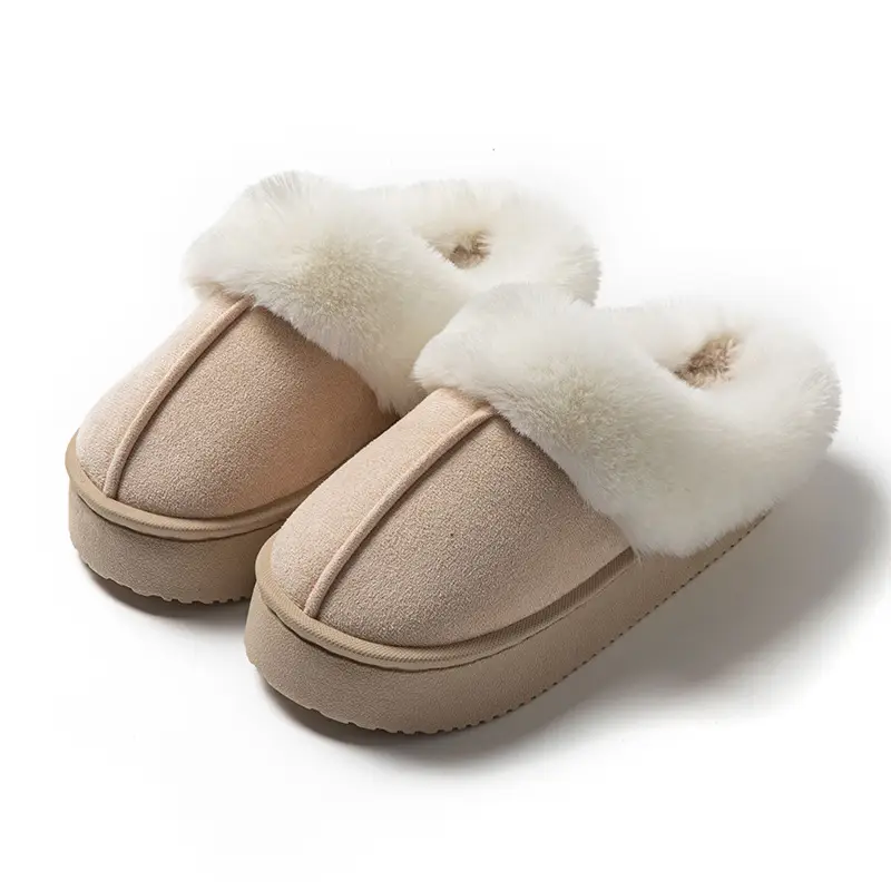 2025 New Cotton Slippers for Home Warmth, Women's Autumn and Winter Plush Cotton Shoes, Indoor Home Couple Cotton Slippers Wholesale