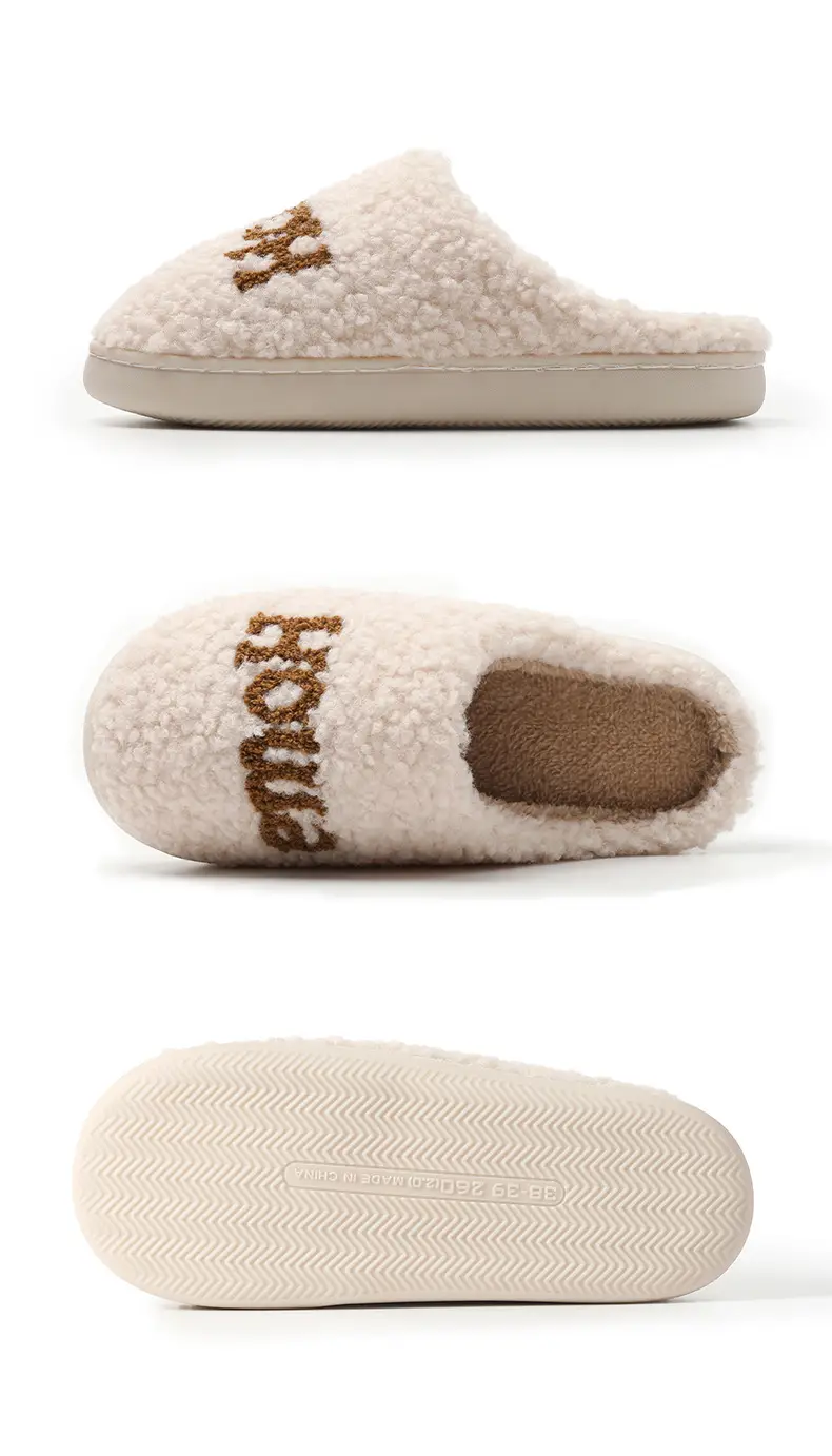 2025 New Cotton Slippers for Home Warmth, Women's Autumn and Winter Plush Cotton Shoes, Indoor Home Couple Cotton Slippers Wholesale — feature 53