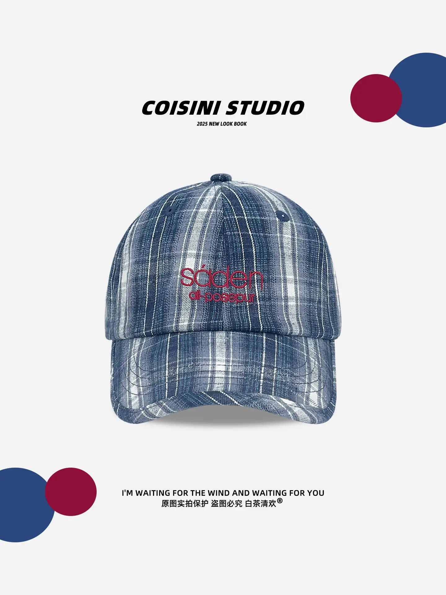 2025 Retro Plaid Peaked Cap for Women Spring Summer - Image 5