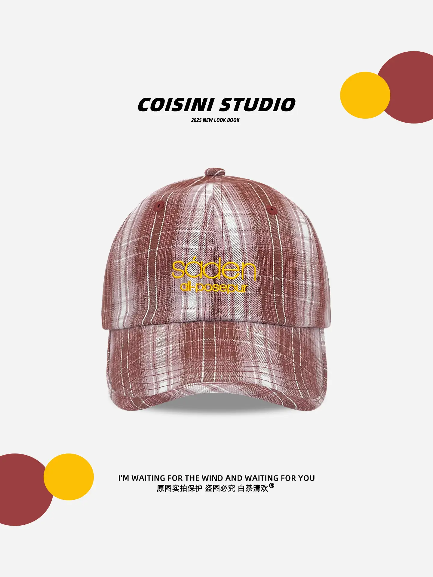 2025 Retro Plaid Peaked Cap for Women Spring Summer - Image 6