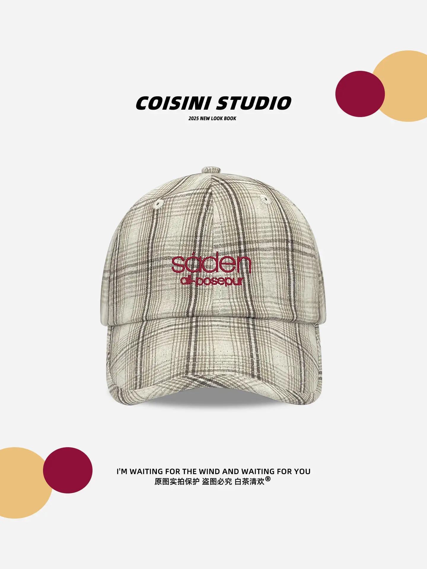2025 Retro Plaid Peaked Cap for Women Spring Summer - Image 7